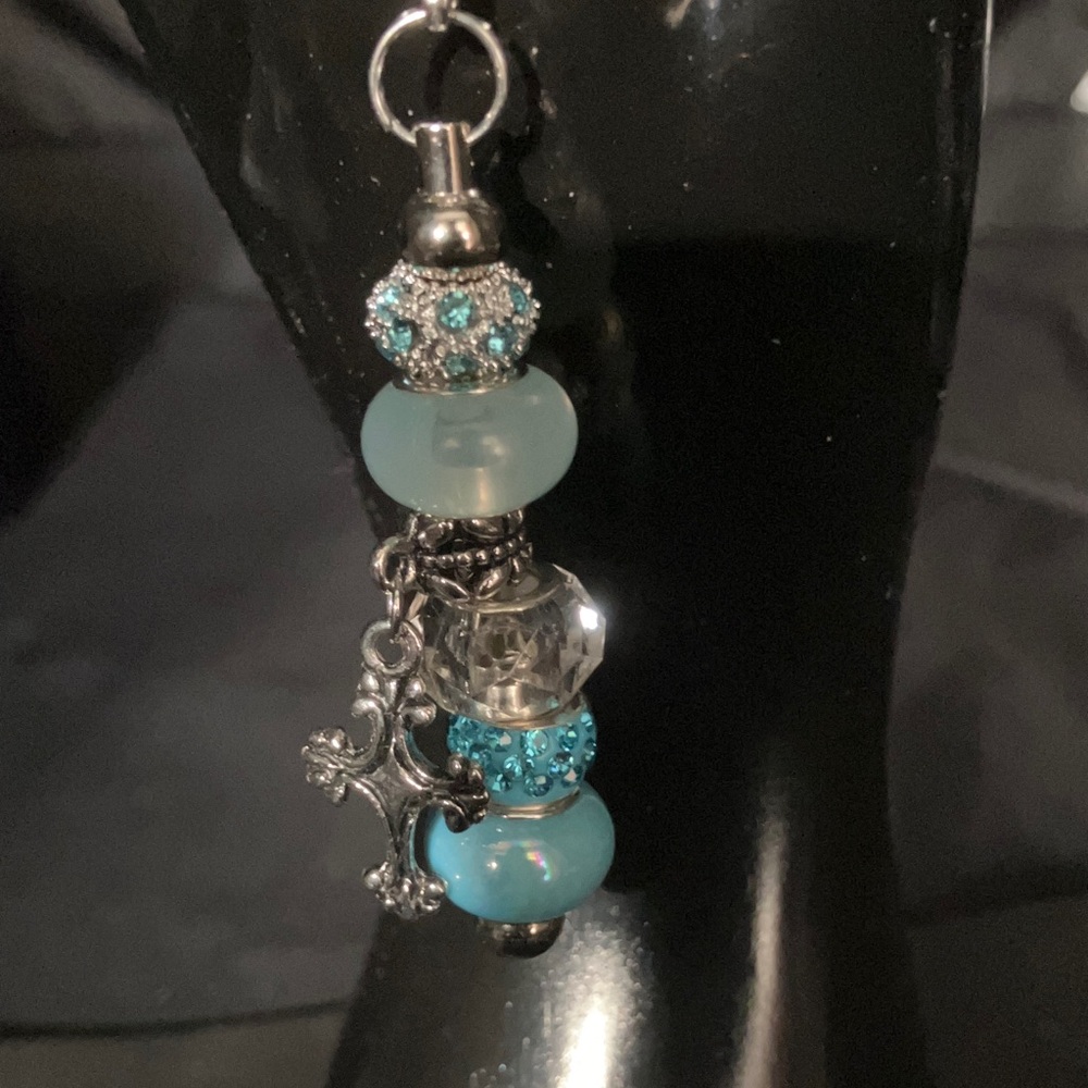 Elegant Blue and Silver Beaded Necklace